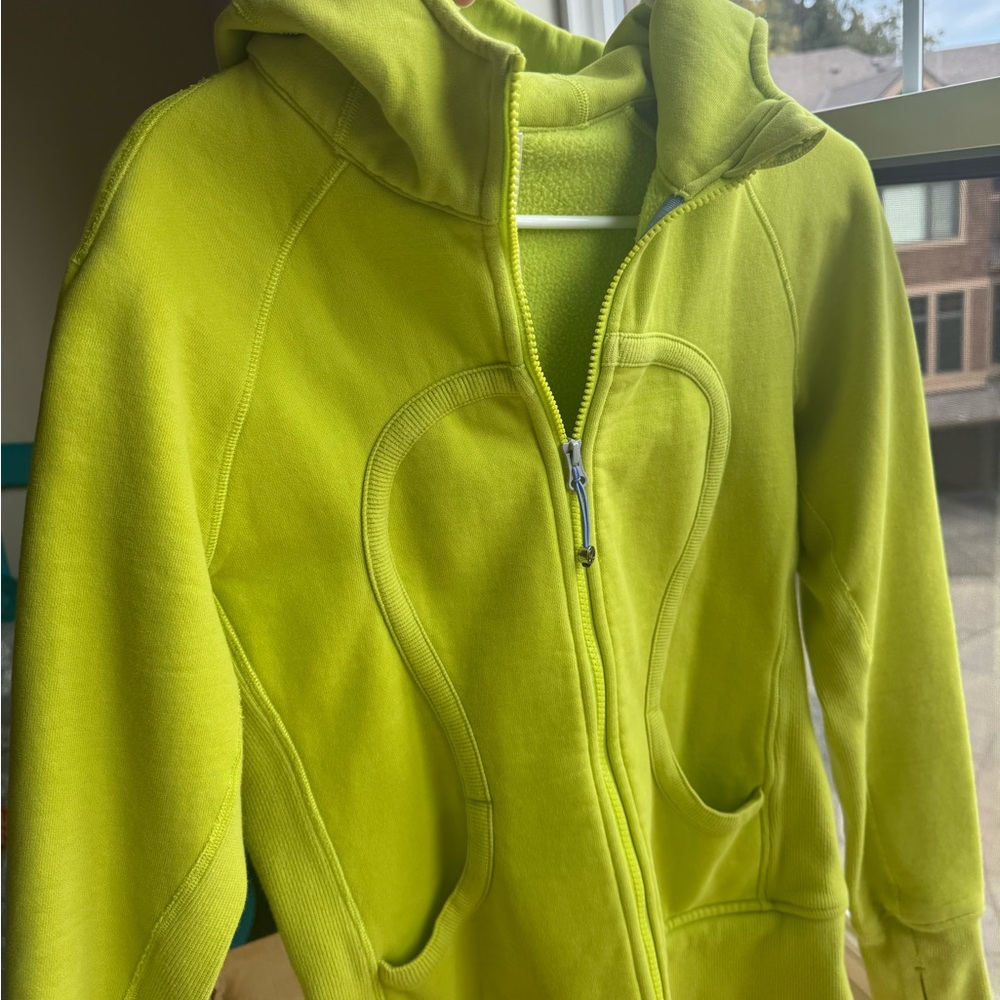 Lululemon Scuba Hoodie – Neon Green, Size 10
